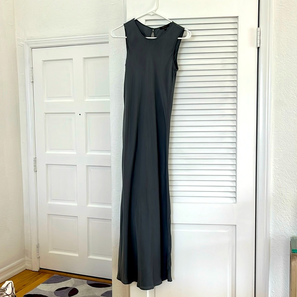Quince Sleeveless Gray Maxi Dress